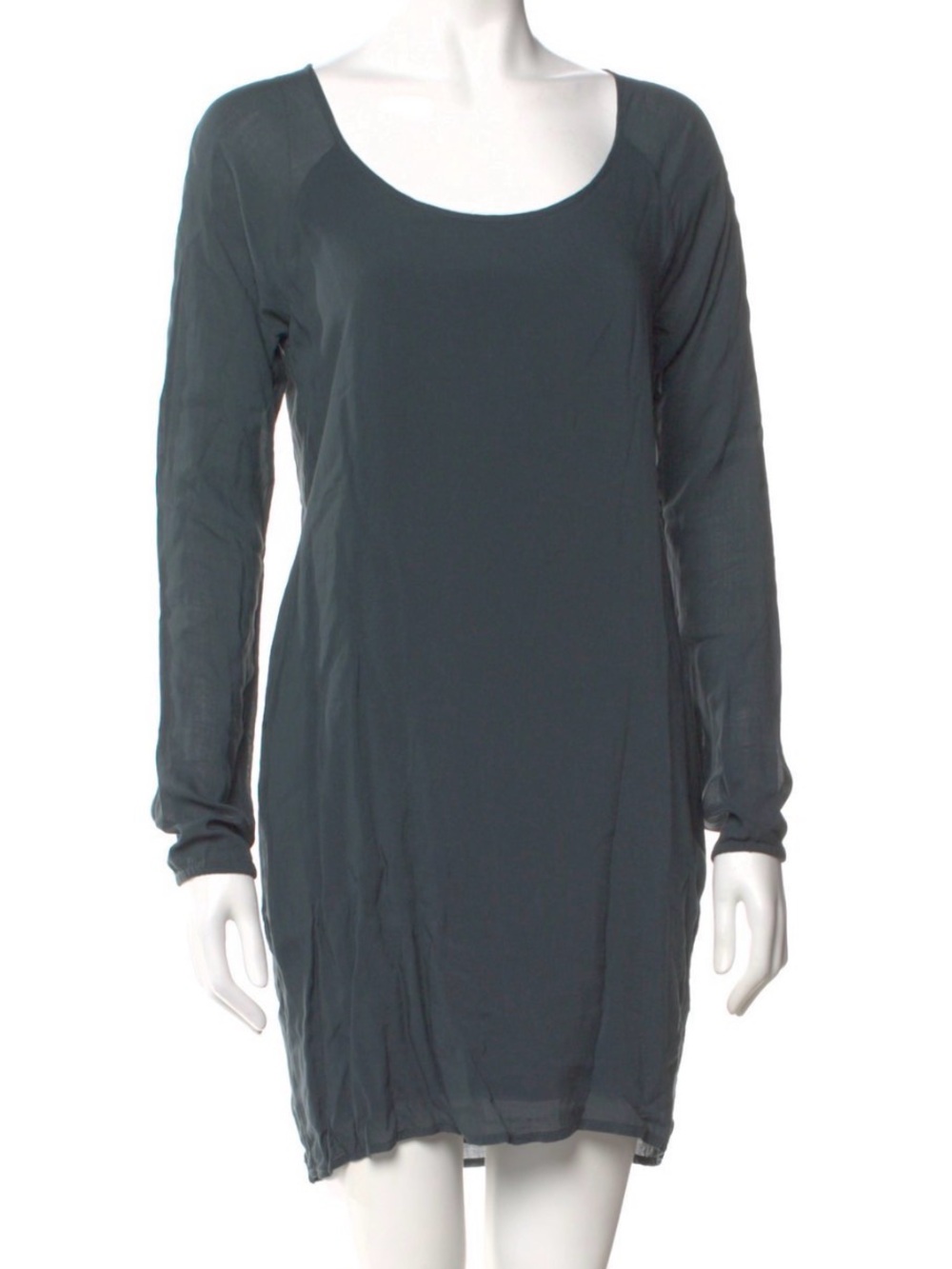 Vintage James Perse - lightweight long sleeve scoop neck dress in teal- size 1/s